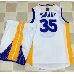 Warriors #35 Kevin Durant White A Set Stitched NBA Jersey