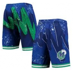 Men Dallas Blue Green NBA Shorts