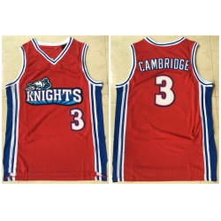 Men Los Angeles Knights 3 Calvin Cambridge Red Movie Basketball Jersey