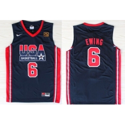 1992 Olympics Team USA 6 Patrick Ewing Navy Blue Swingman Jersey 