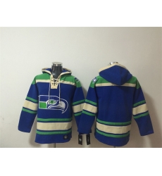 Men Seattle Seahawks Blank Royal Ageless Must Have Lace Up Pullover Hoodie Men Seattle Seahawks Blank Royal Ageless Must Have Lace Up Pullover Hoodie