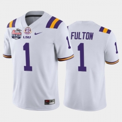 LSU Tiger Kristian Fulton White Home Men'S Jersey