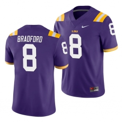 LSU Tiger Tre Bradford Purple Game Men'S Jersey