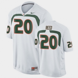 Men Miami Hurricanes Ed Reed Game White College Football Jersey