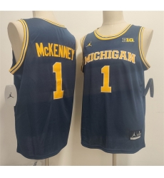 Men Michigan Wolverines  1 Trey McKenney Navy 2026 Vapor Limited Stitched Football Jersey