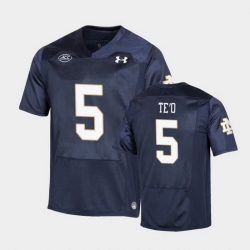 Men Notre Dame Fighting Irish Manti Te'O Replica Navy College Football Playoff Jersey