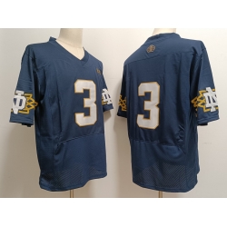 Men's Notre Dame Fighting Irish ##3 Joe Montana Blue no name Stitched Jersey