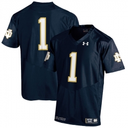 Under Armour #1 Notre Dame Fighting Irish Navy Authentic Football Jersey