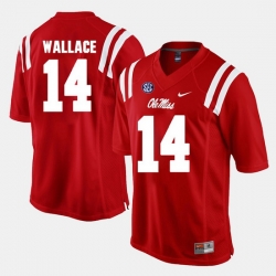 Men Mike Wallace Red Ole Miss Rebels Alumni Football Game Jersey