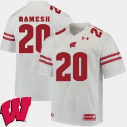 Men Wisconsin Badgers Austin Ramesh White Alumni Football Game Ncaa 2018 Jersey