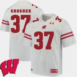 Men Wisconsin Badgers Garrett Groshek White Alumni Football Game Ncaa 2018 Jersey