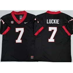 Georgia Bulldogs 7 Lawson Luckie Black 2025 F U S E  Stitched Jersey