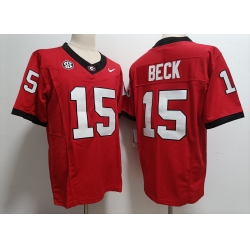 Men Women Youth Georgia Bulldogs #15 Carson Beck Red 2023 F U S E College Football Jerseys