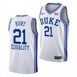 Duke Blue Devils Matthew Hurt White Equality Men Jersey