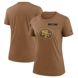 Women San Francisco 49ers 2023 Brown Salute To Service Legend Performance T Shirt