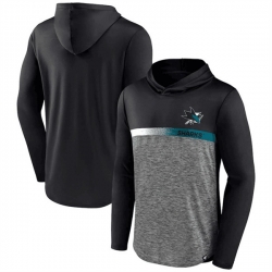 Men San Jose Sharks Black Podium Defender Pullover Hoodie