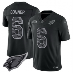 Men Arizona Cardinals  6 James Conner Black F U S E  2026 Salute to Service Limited Stitched Football Jersey