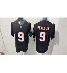 Men Atlanta Falcons  9 Michael Penix Jr  Black F U S E  Vapor Untouchable Limited Stitched Football Jersey