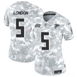 Women Atlanta Falcons 5 Drake London 2024 F U S E Arctic Camo Salute To Service Limited Stitched Football Jersey