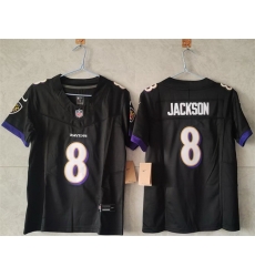 Women Baltimore Ravens 8 Lamar Jackson Black Vapor Football Jersey Women Baltimore Ravens 8 Lamar Jackson Black Vapor Football Jersey