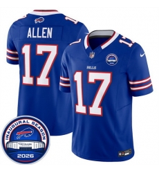 Men Buffalo Bills  17 Josh Allen Blue F U S E  2026 Inaugural Season at Highmark Stadium Stitched Football Jersey