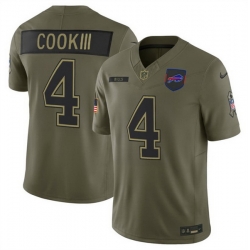 Men Buffalo Bills 4 James Cook III Olive 2025 F U S E  Salute to Service Limited Stitched Football Jersey Men Buffalo Bills 4 James Cook III Olive 2025 F U S E  Salute to Service Limited Stitched Football Jersey