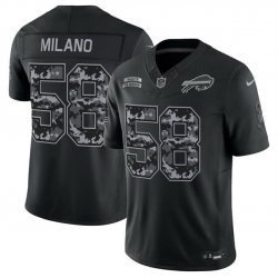 Men Buffalo Bills  58 Matt Milano Black F U S E  2026 Salute to Service Limited Stitched Football Jersey