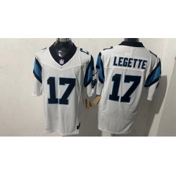 Men Carolina Panthers  17 Xavier Legette White F U S E  Vapor Limited Stitched Football Jersey