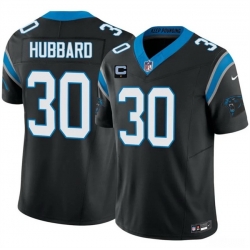 Men Carolina Panthers  30 Chuba Hubbard Black 2026 F U S E  1 Star C Patch Vapor Limited Stitched Football Jersey