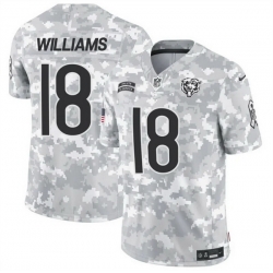 Men Chicago Bears 18 Caleb Williams 2024 F U S E Arctic Camo Salute To Service Limited Stitched Football Jersey