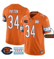 Men Chicago Bears 34 Walter Payton Orange City Edition F U S E With Chicago Flag Vapor Untouchable Limited Stitched Football Jersey Men Chicago Bears 34 Walter Payton Orange City Edition F U S E With Chicago Flag Vapor Untouchable Limited Stitched Football Jersey