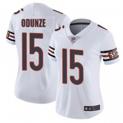 Women Chicago Bears 15 Rome Odunze White Vapor Stitched Jersey