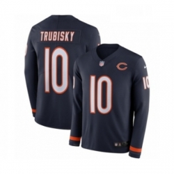 Youth Nike Chicago Bears 10 Mitchell Trubisky Limited Navy Blue Therma Long Sleeve NFL Jersey Youth Nike Chicago Bears 10 Mitchell Trubisky Limited Navy Blue Therma Long Sleeve NFL Jersey