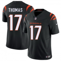 Men Cincinnati Bengals  17 Noah Thomas Black 2026 Draft F U S E  Vapor Untouchable Limited Stitched Football Jersey