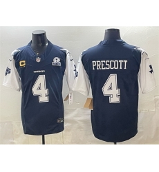 Men Dallas Cowboys 4 Dak Prescott Navy F U S E With Established In 1960 Patch And 4 Star C Patch Vapor Limited Stitched Football Jersey Men Dallas Cowboys 4 Dak Prescott Navy F U S E With Established In 1960 Patch And 4 Star C Patch Vapor Limited Stitched Football Jersey