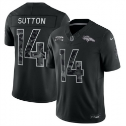 Men Denver Broncos  14 Courtland Sutton Black F U S E  2026 Salute to Service Limited Stitched Football Jersey