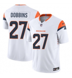 Men Denver Broncos 27 J K  Dobbins White 2025 F U S E  Vapor Limited Stitched Football Jersey Men Denver Broncos 27 J K  Dobbins White 2025 F U S E  Vapor Limited Stitched Football Jersey
