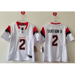 Women Denver Broncos 2 Pat Surtain II White 2024 F U S E Throwback Stitched Jersey  Women Denver Broncos 2 Pat Surtain II White 2024 F U S E Throwback Stitched Jersey