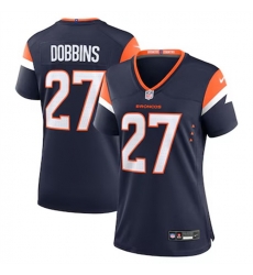 Women Denver Broncos 27 J K  Dobbins Navy 2025 Alternate Stitched Game Jersey  Women Denver Broncos 27 J K  Dobbins Navy 2025 Alternate Stitched Game Jersey