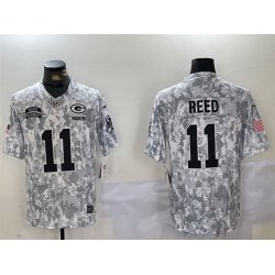 Men Green Bay Packers 11 Jayden Reed 2024 F U S E Arctic Camo Salute To Service Limited Stitched Football Jersey