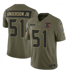 Men Houston Texans 51 Will Anderson Jr  Olive 2025 F U S E  Salute to Service Limited Stitched Football Jersey Men Houston Texans 51 Will Anderson Jr  Olive 2025 F U S E  Salute to Service Limited Stitched Football Jersey