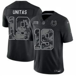 Men Indianapolis Colts 19 Johnny Unitas Black F U S E 2026 Salute to Service Limited Stitched Football Jersey
