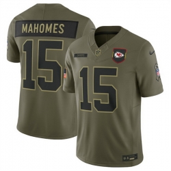 Men Kansas City Chiefs 15 Patrick Mahomes Olive 2025 Salute to Service Limited Stitched Football Jersey Men Kansas City Chiefs 15 Patrick Mahomes Olive 2025 Salute to Service Limited Stitched Football Jersey