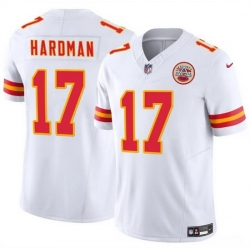 Men  Kansas City Chiefs 17 Mecole Hardman White 2024 F U S E Vapor Untouchable Limited Stitched Football Jersey