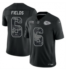Men Kansas City Chiefs 6 Justin Fields Black F U S E 2026 Salute to Service Limited Stitched Football Jersey