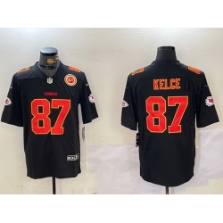 Men Kansas City Chiefs 87 Travis Kelce Black F U S E Vapor Untouchable Limited Stitched Football Jersey