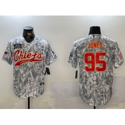 Men Kansas City Chiefs 95 Chris Jones 2024 Arctic Camo Salute To Service Stitched Baseball Jersey 3