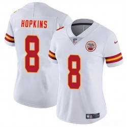 Women Kansas City Chiefs 8 DeAndre Hopkins White Vapor Untouchable Limited Stitched Jersey