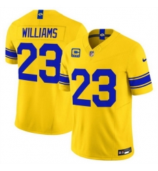Men Los Angeles Rams Kyren Williams Gold Classic Sol 2026 F U S E 4 Star C Patch Vapor Limited Stitched Football Jersey Men Los Angeles Rams Kyren Williams Gold Classic Sol 2026 F U S E 4 Star C Patch Vapor Limited Stitched Football Jersey