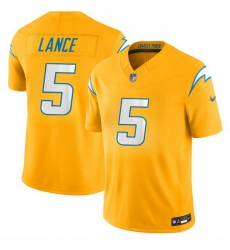 Men Los Angeles Chargers 5 Trey Lance Gold 2026 F U S E Alternate Vapor Limited Stitched Football Jersey Men Los Angeles Chargers 5 Trey Lance Gold 2026 F U S E Alternate Vapor Limited Stitched Football Jersey